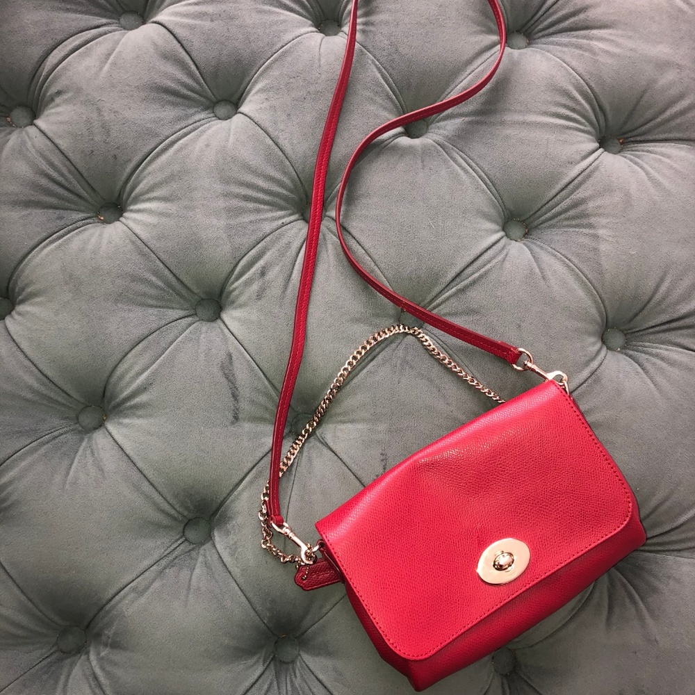Red Coach Crosstown Crossbody Pebbled Leather